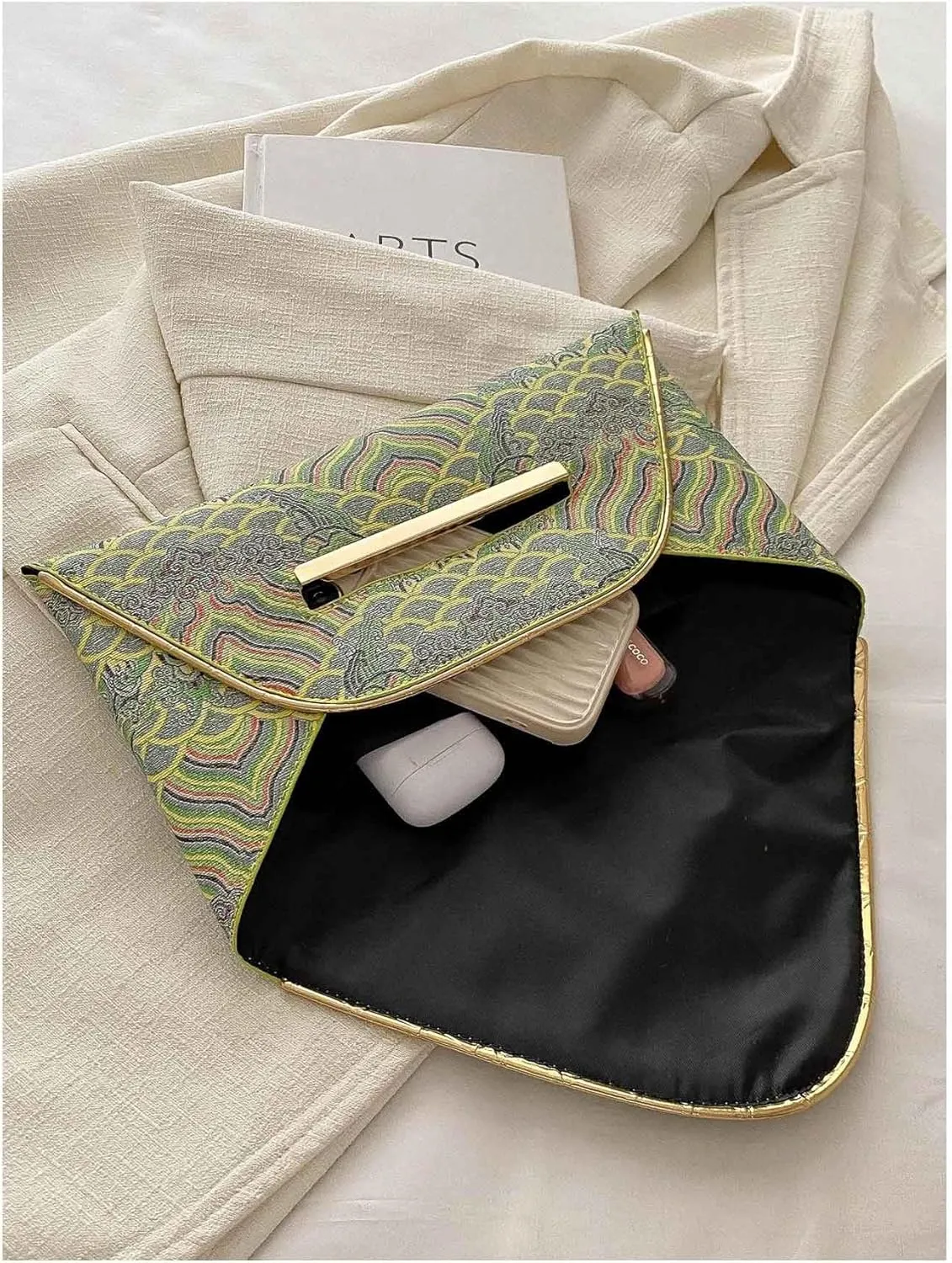 Verdusa Women's Envelope Clutch Purse Evening Bags Geo Print Flap Handbags
