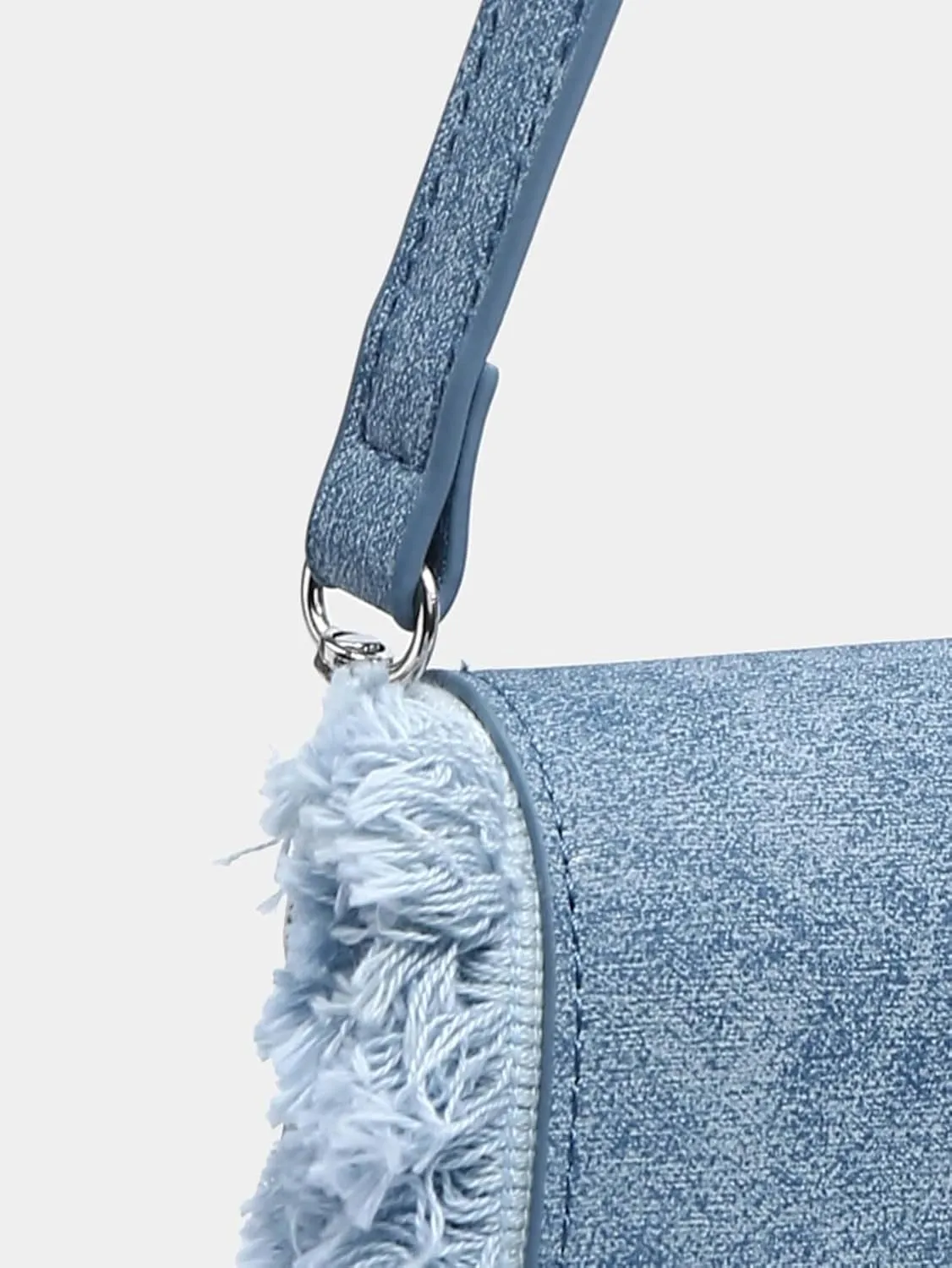 Verdusa Women's Flap Shoulder Bags Denim Handbags Underarm Satchel Handbag