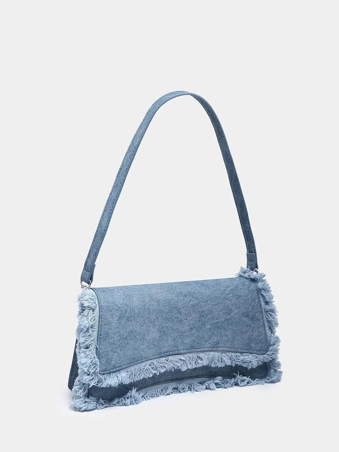 Verdusa Women's Flap Shoulder Bags Denim Handbags Underarm Satchel Handbag