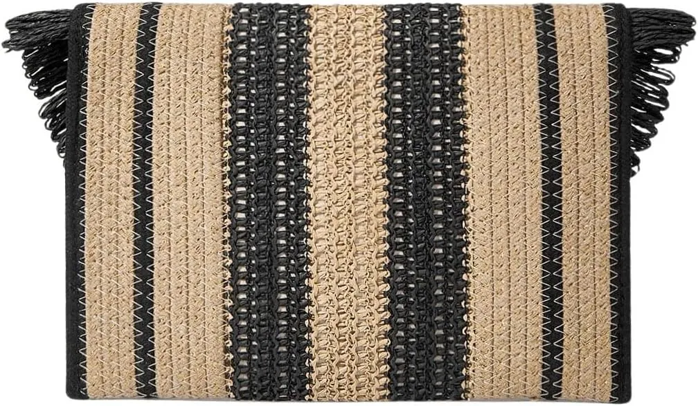 Verdusa Women's Fringe Straw Clutch Purses Woven Handbags Envelope Bag Wallet