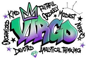 Virgo Graffiti Zodiac DTF (direct-to-film) Transfer