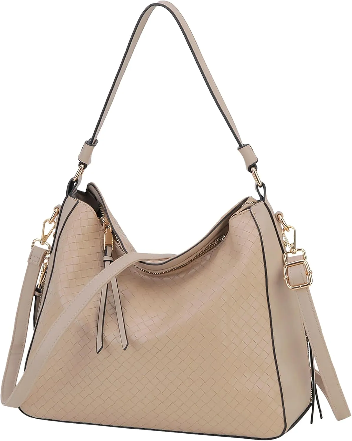 VX VONXURY Hobo Bags for Women, Faux Leather Tote Purse Ladies Handbag Medium Shoulder Bags with Side Pockets for Work Travel