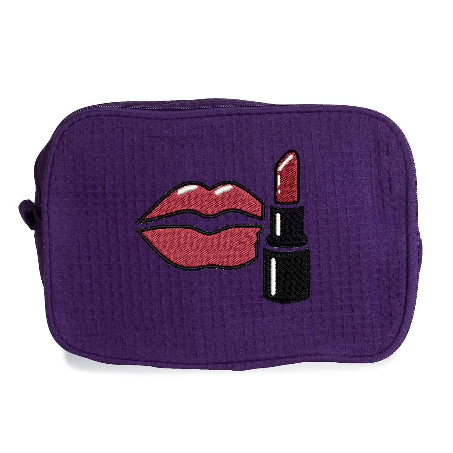 Waffle Weave Large Cosmetic Bag