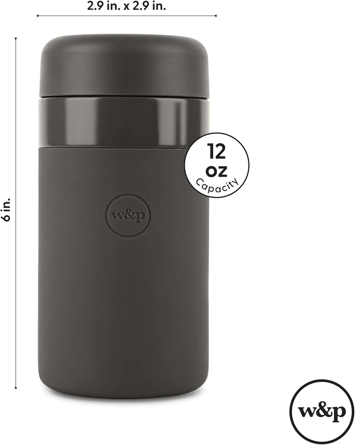 W&P Porter Insulated Water Bottle, 12oz Lavender, Vacuum Insulated Stainless Steel with Ceramic Coating, Leak Proof, Dishwasher Safe