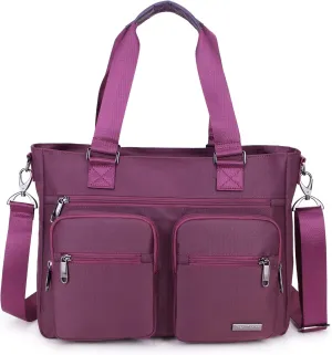 Water Repellent Nylon Shoulder Bag Handbag Laptop Tote Travel Work School Clinic Nurse Tote (Mulbery)
