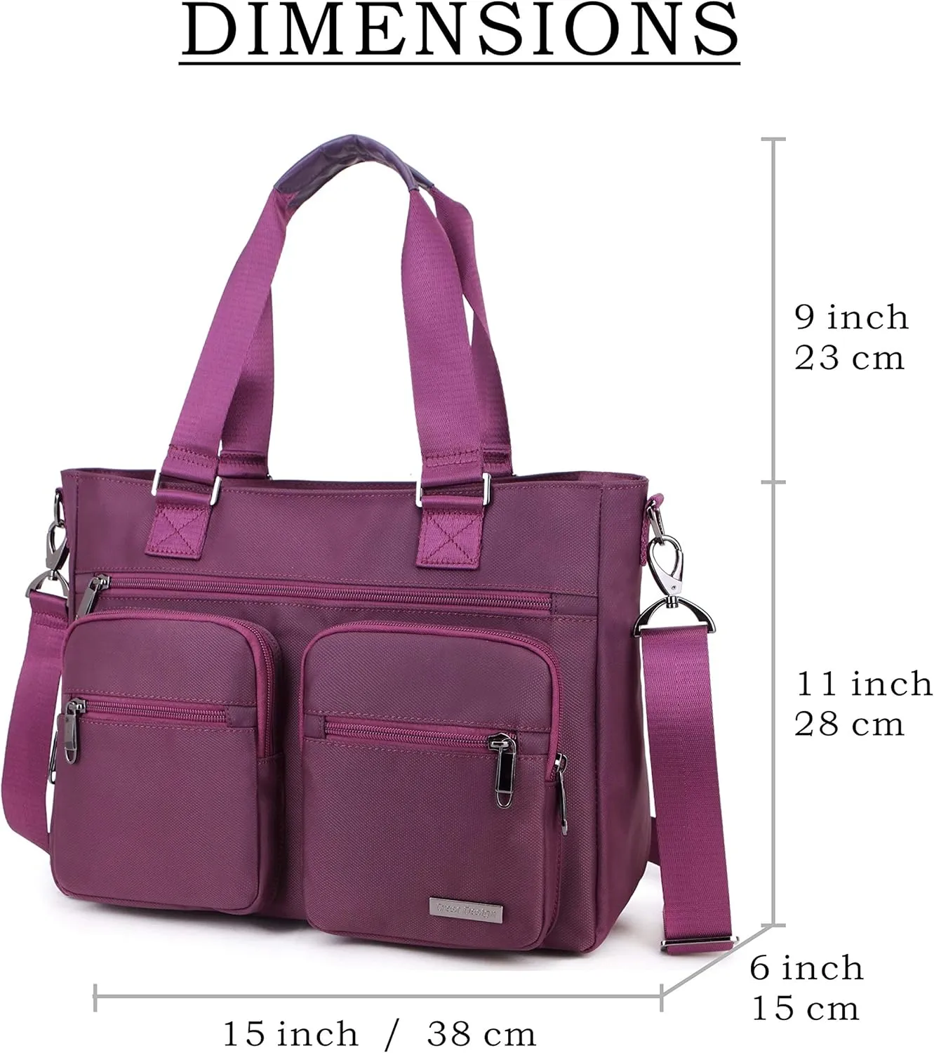 Water Repellent Nylon Shoulder Bag Handbag Laptop Tote Travel Work School Clinic Nurse Tote (Mulbery)