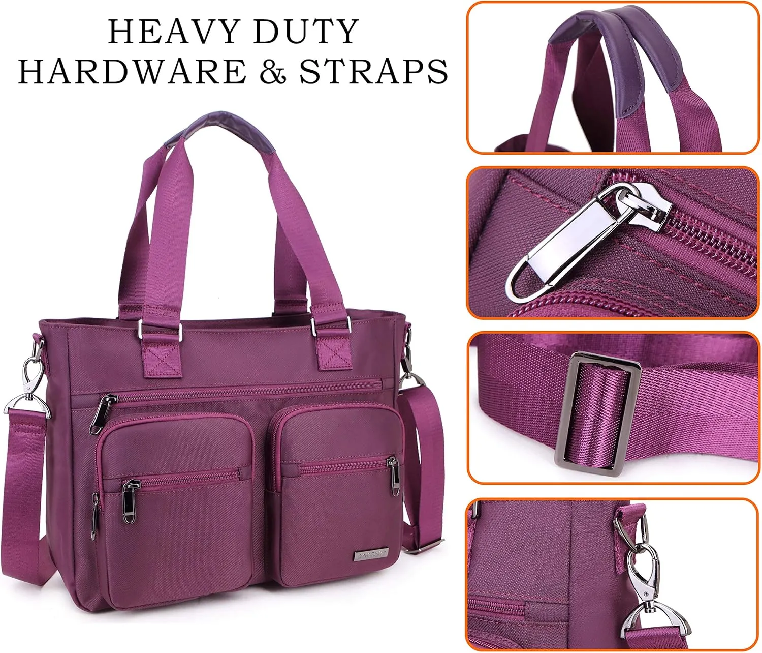 Water Repellent Nylon Shoulder Bag Handbag Laptop Tote Travel Work School Clinic Nurse Tote (Mulbery)
