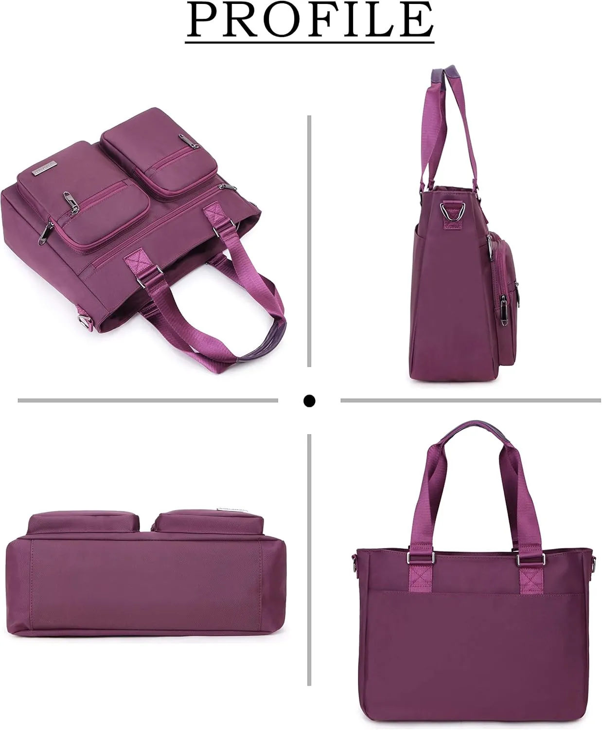 Water Repellent Nylon Shoulder Bag Handbag Laptop Tote Travel Work School Clinic Nurse Tote (Mulbery)