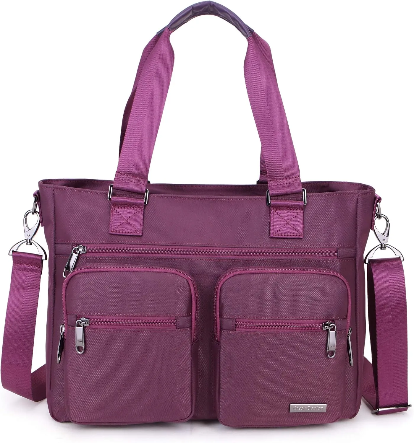 Water Repellent Nylon Shoulder Bag Handbag Laptop Tote Travel Work School Clinic Nurse Tote (Mulbery)