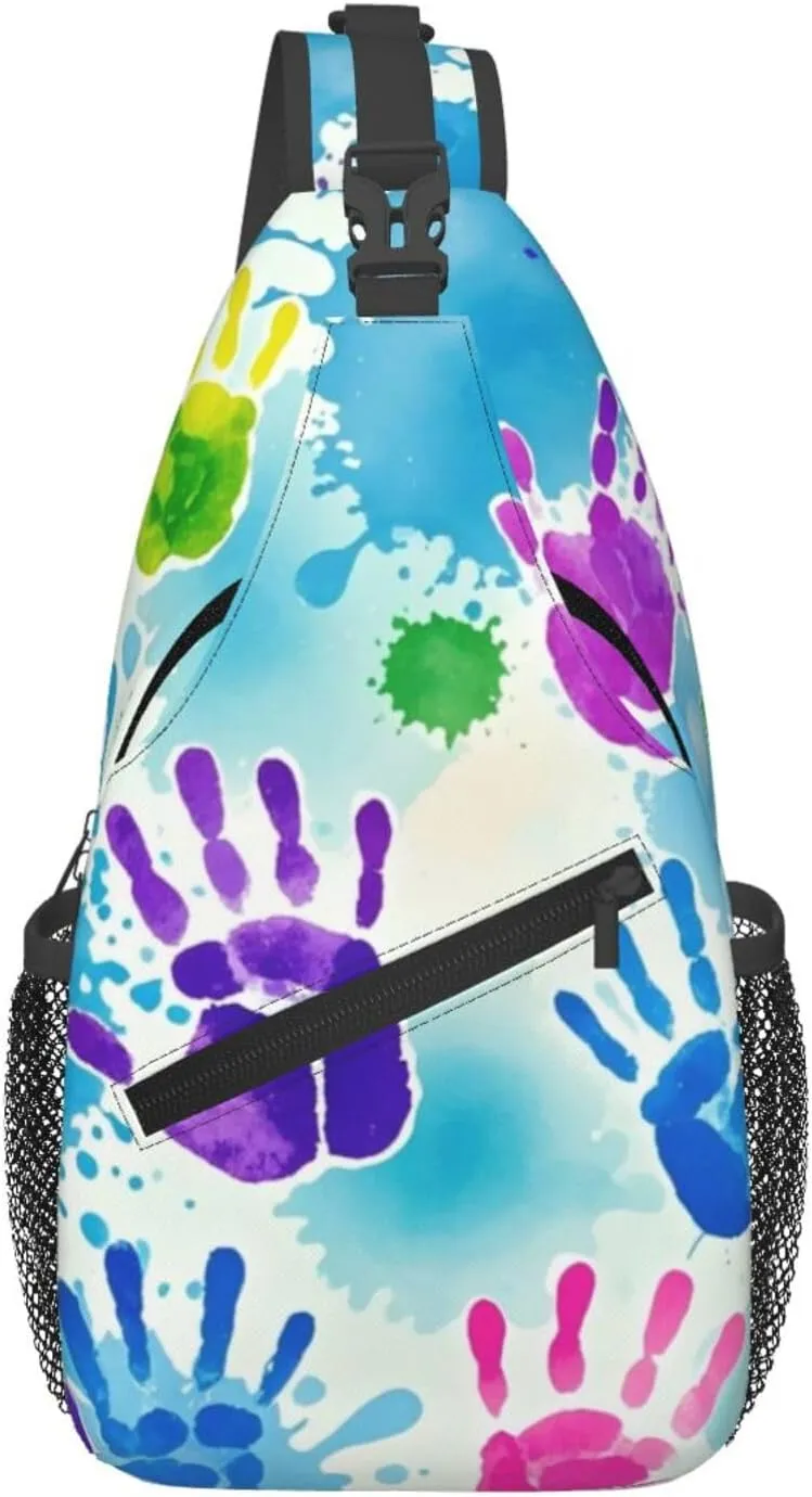 Watercolor Splatter Crossbody Bags Cross Chest Bag Adjustable Sling Backpack for Women Men