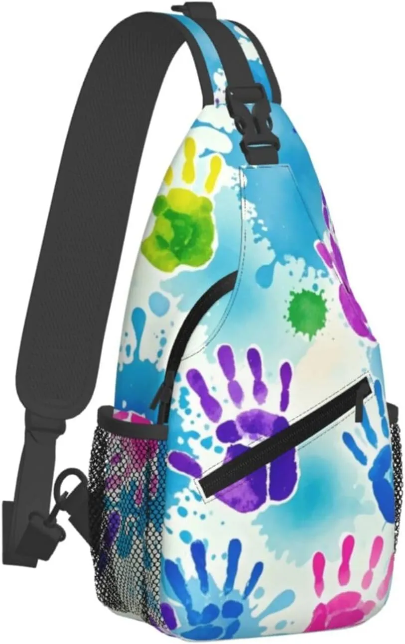Watercolor Splatter Crossbody Bags Cross Chest Bag Adjustable Sling Backpack for Women Men