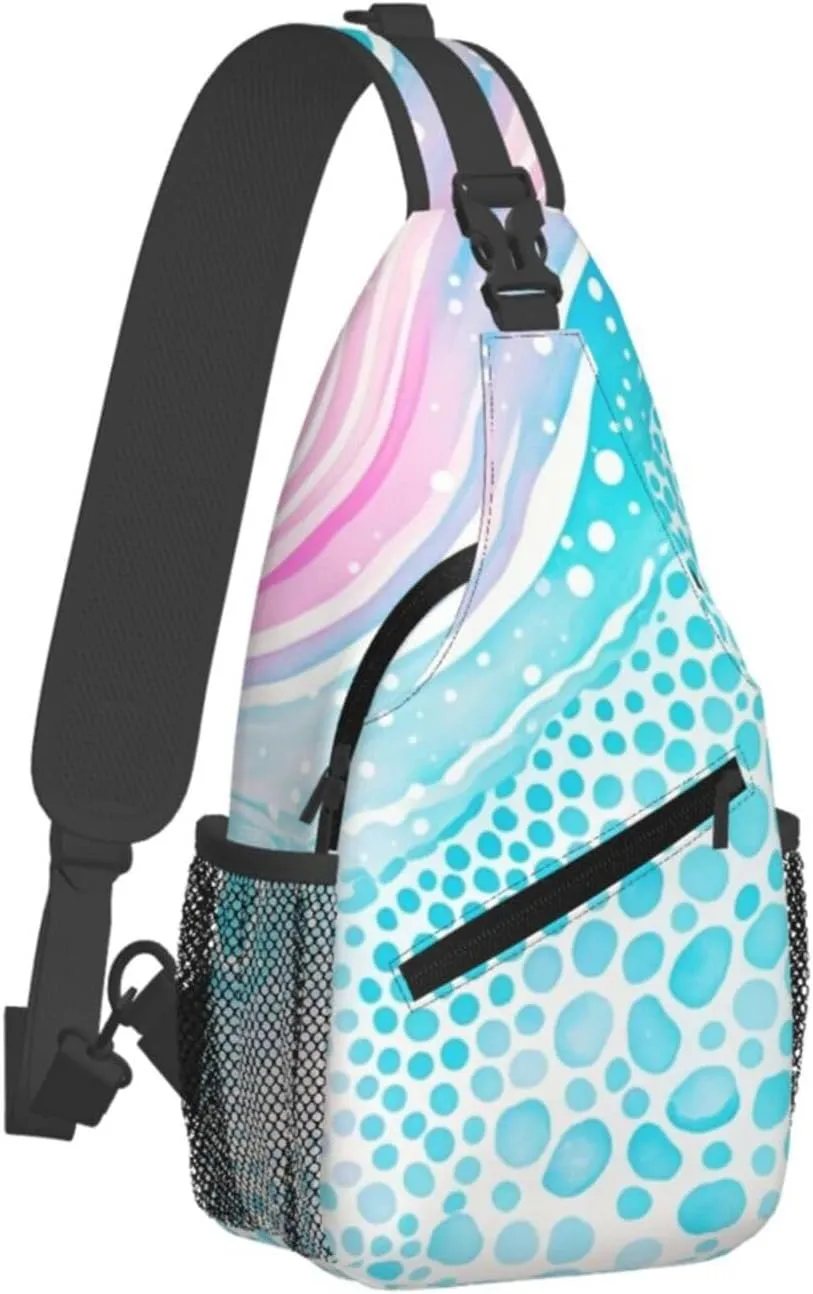 Watercolor Splatter Crossbody Bags Cross Chest Bag Adjustable Sling Backpack for Women Men