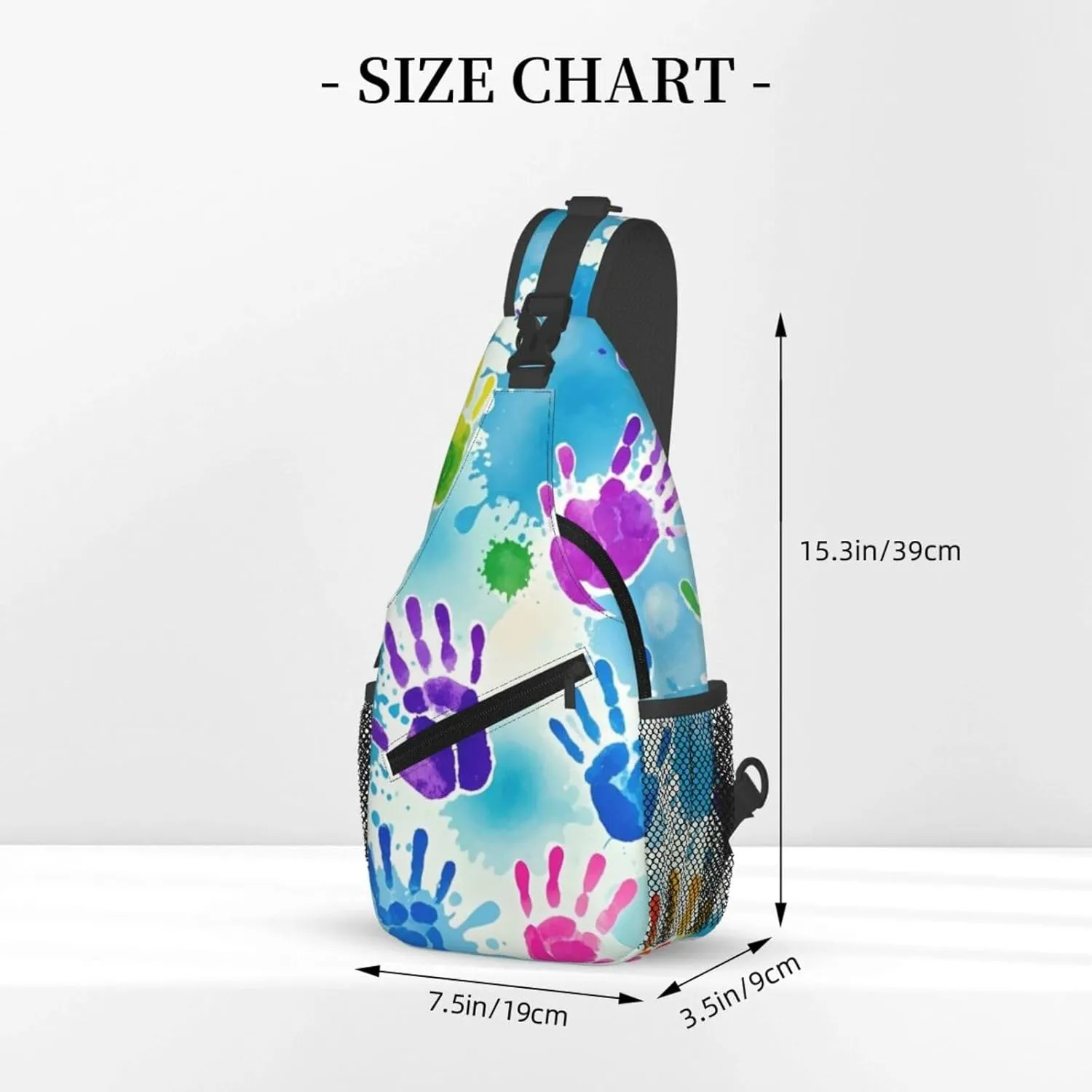 Watercolor Splatter Crossbody Bags Cross Chest Bag Adjustable Sling Backpack for Women Men