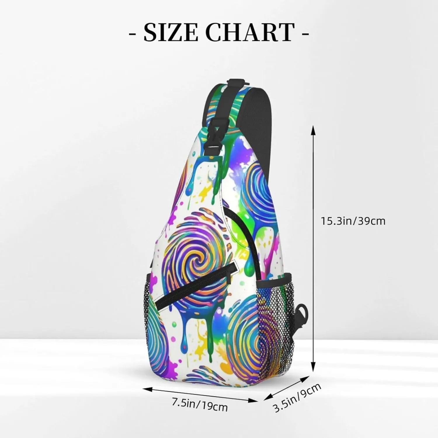 Watercolor Splatter Crossbody Bags Cross Chest Bag Adjustable Sling Backpack for Women Men