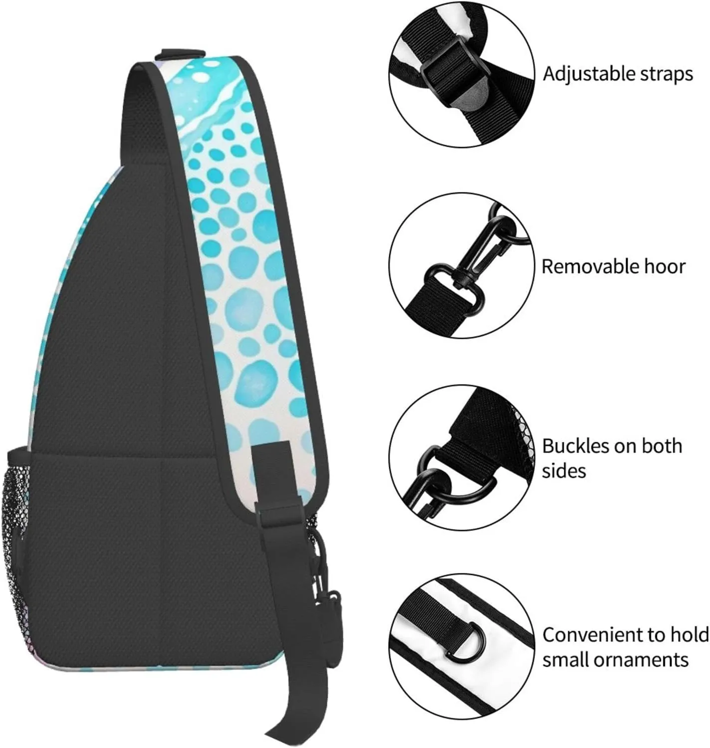 Watercolor Splatter Crossbody Bags Cross Chest Bag Adjustable Sling Backpack for Women Men