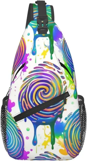 Watercolor Splatter Crossbody Bags Cross Chest Bag Adjustable Sling Backpack for Women Men