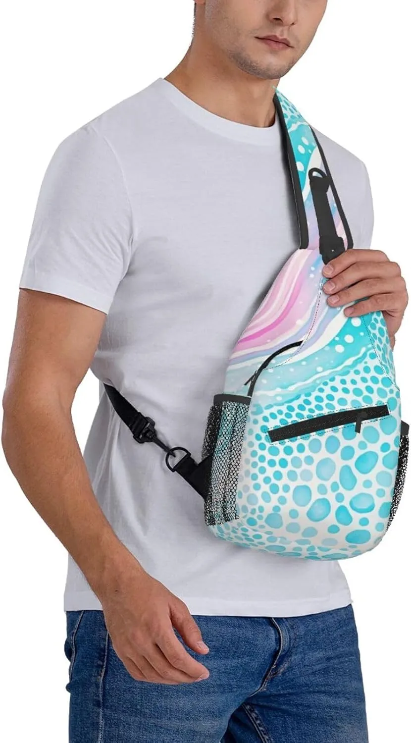 Watercolor Splatter Crossbody Bags Cross Chest Bag Adjustable Sling Backpack for Women Men