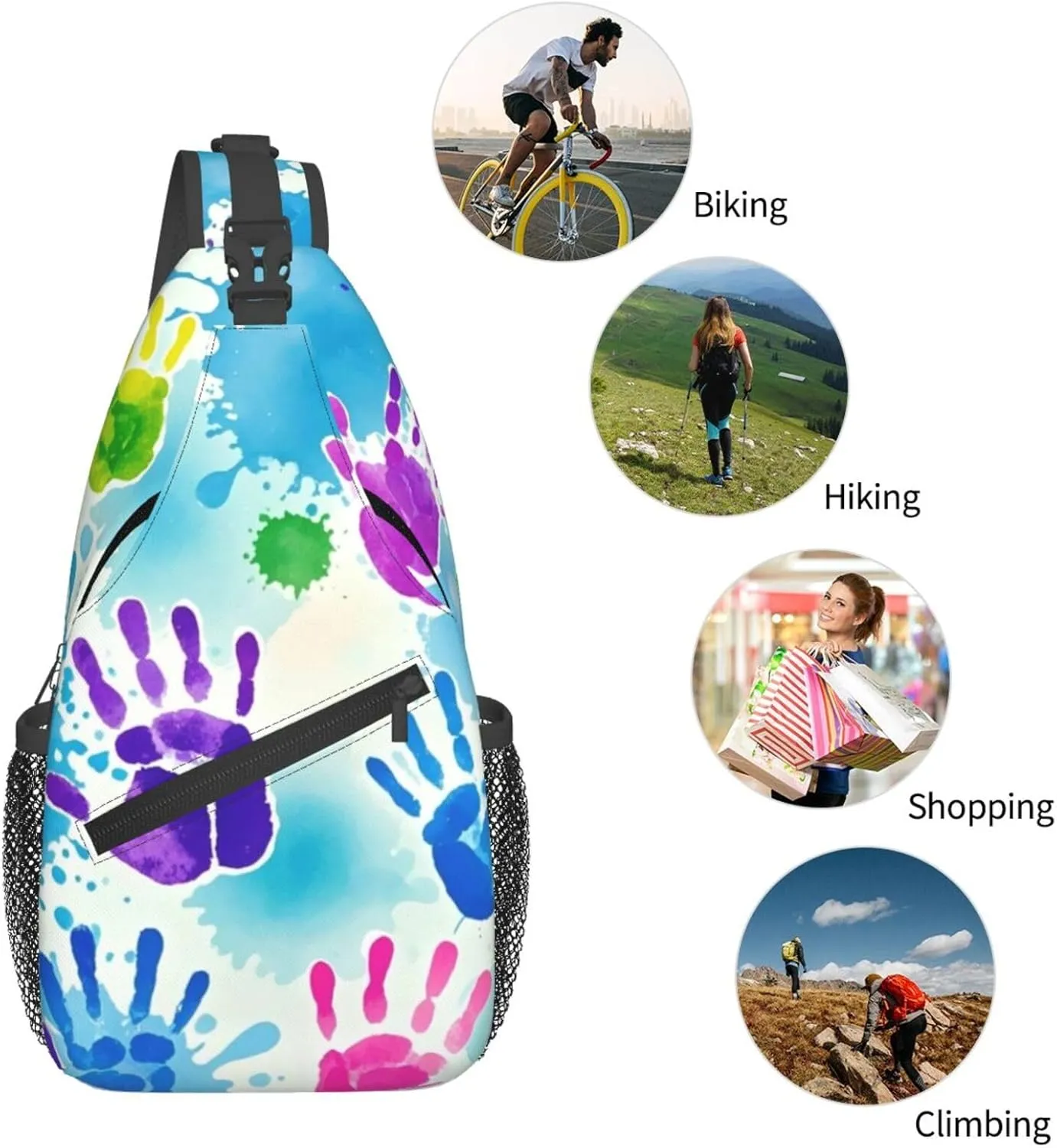 Watercolor Splatter Crossbody Bags Cross Chest Bag Adjustable Sling Backpack for Women Men
