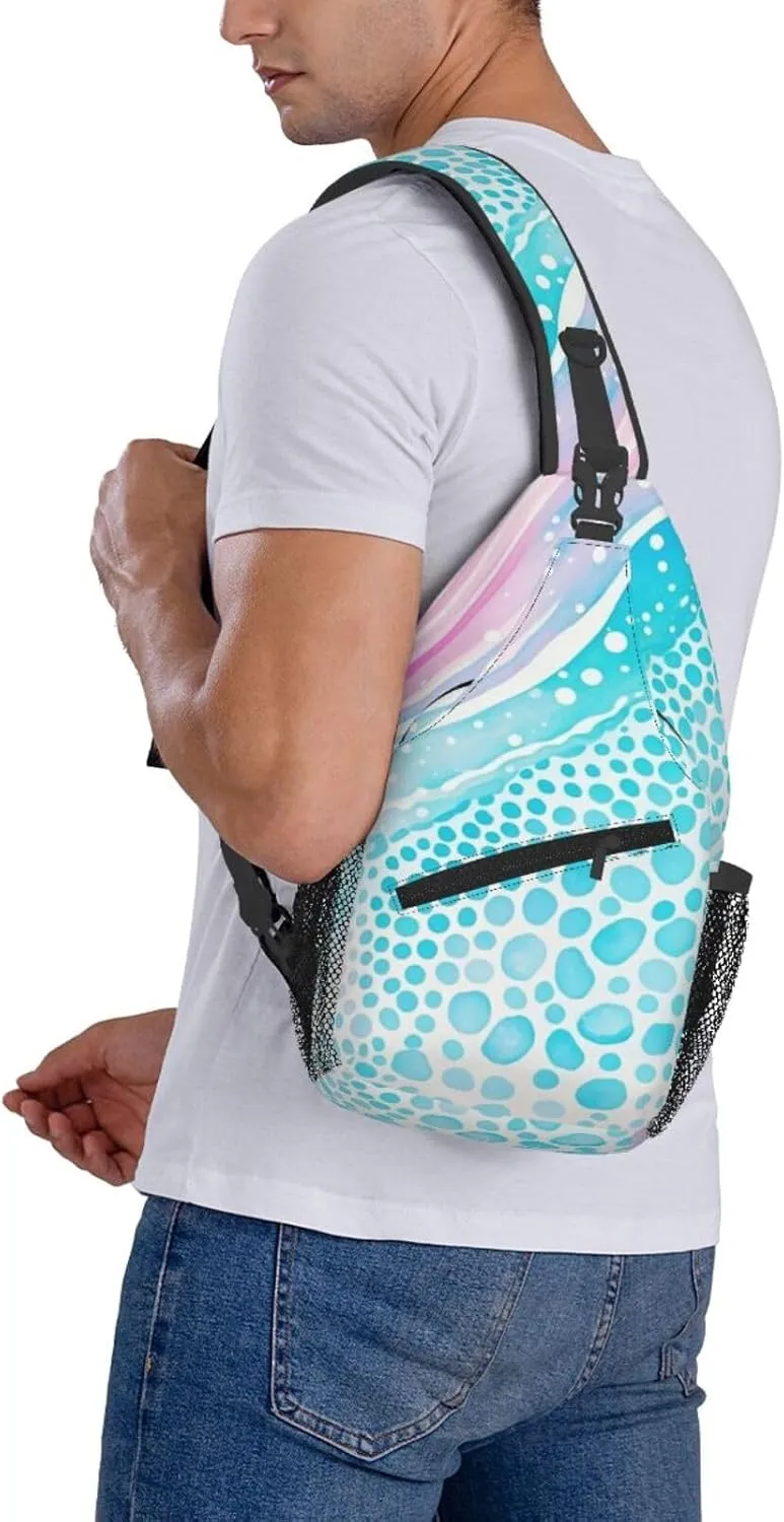 Watercolor Splatter Crossbody Bags Cross Chest Bag Adjustable Sling Backpack for Women Men