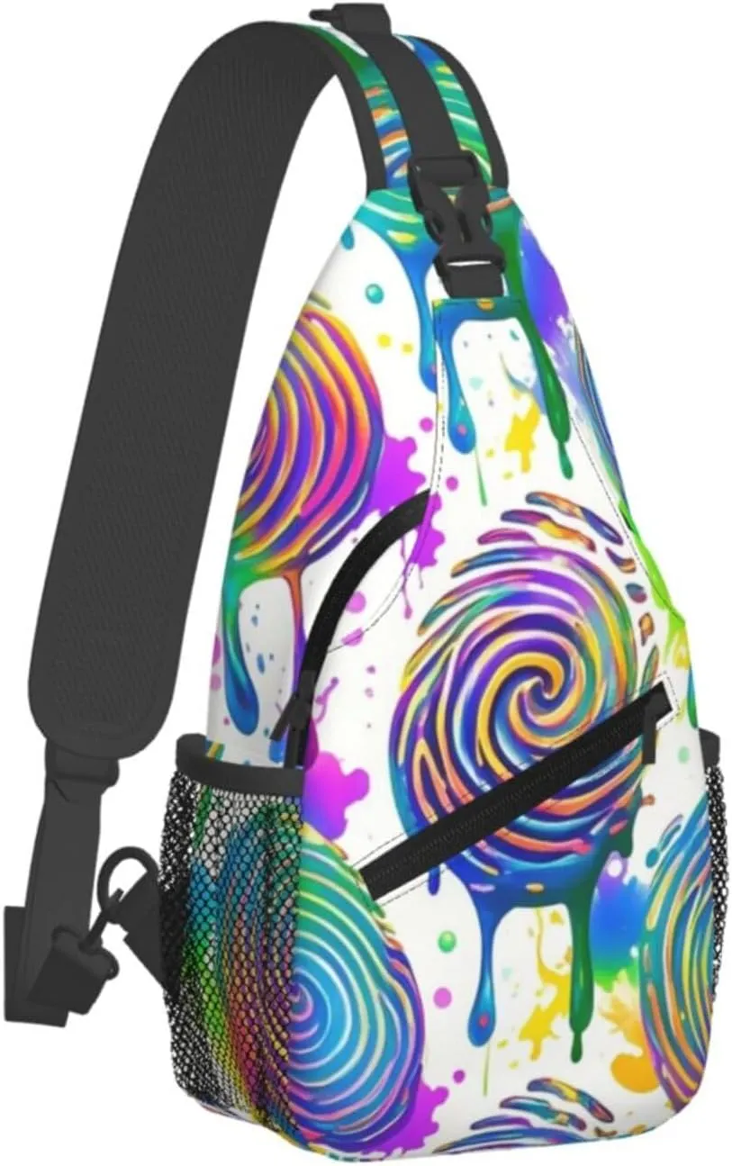 Watercolor Splatter Crossbody Bags Cross Chest Bag Adjustable Sling Backpack for Women Men