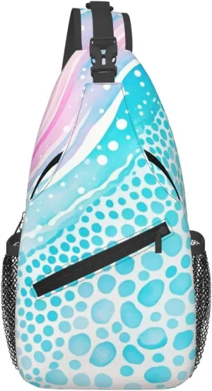 Watercolor Splatter Crossbody Bags Cross Chest Bag Adjustable Sling Backpack for Women Men