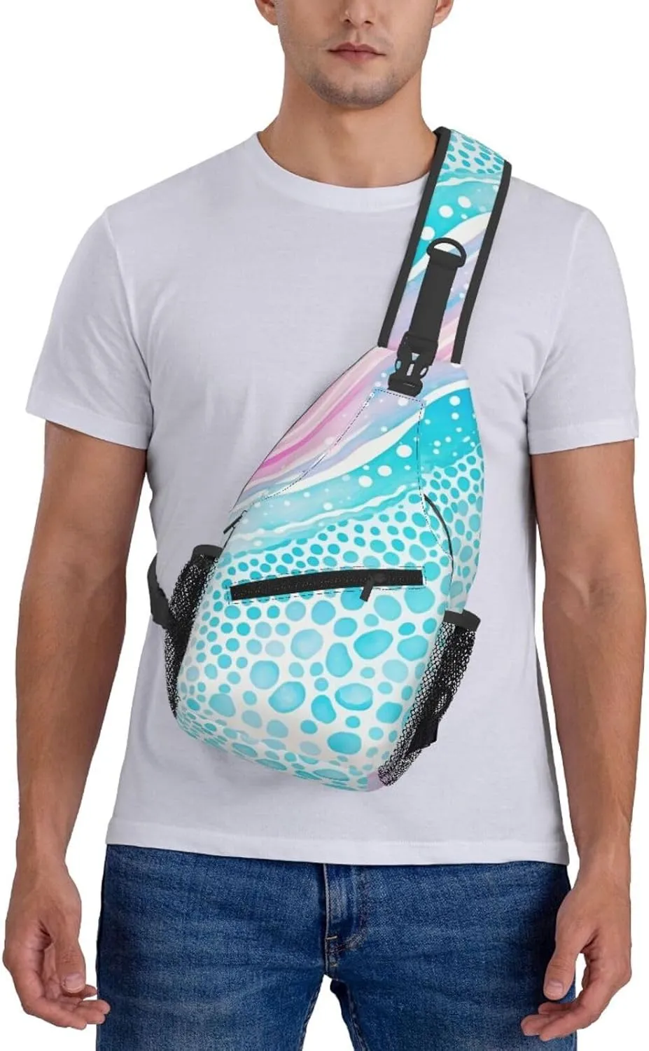 Watercolor Splatter Crossbody Bags Cross Chest Bag Adjustable Sling Backpack for Women Men