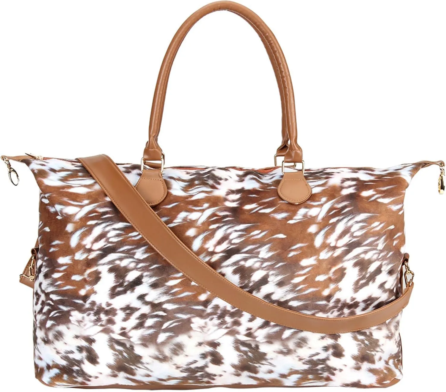 Weekender Bag Duffle Bag For Women Large Travel Tote Bag Overnight Weekend Bags With Shoulder Strap Cow Leopard Atzec…