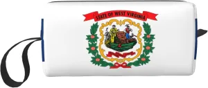 West Virginia state flag print Multi-Purpose Cosmetic Bag with Zipper Canvas Makeup Bag, Travel Toiletry Pouch, Pencil Bag