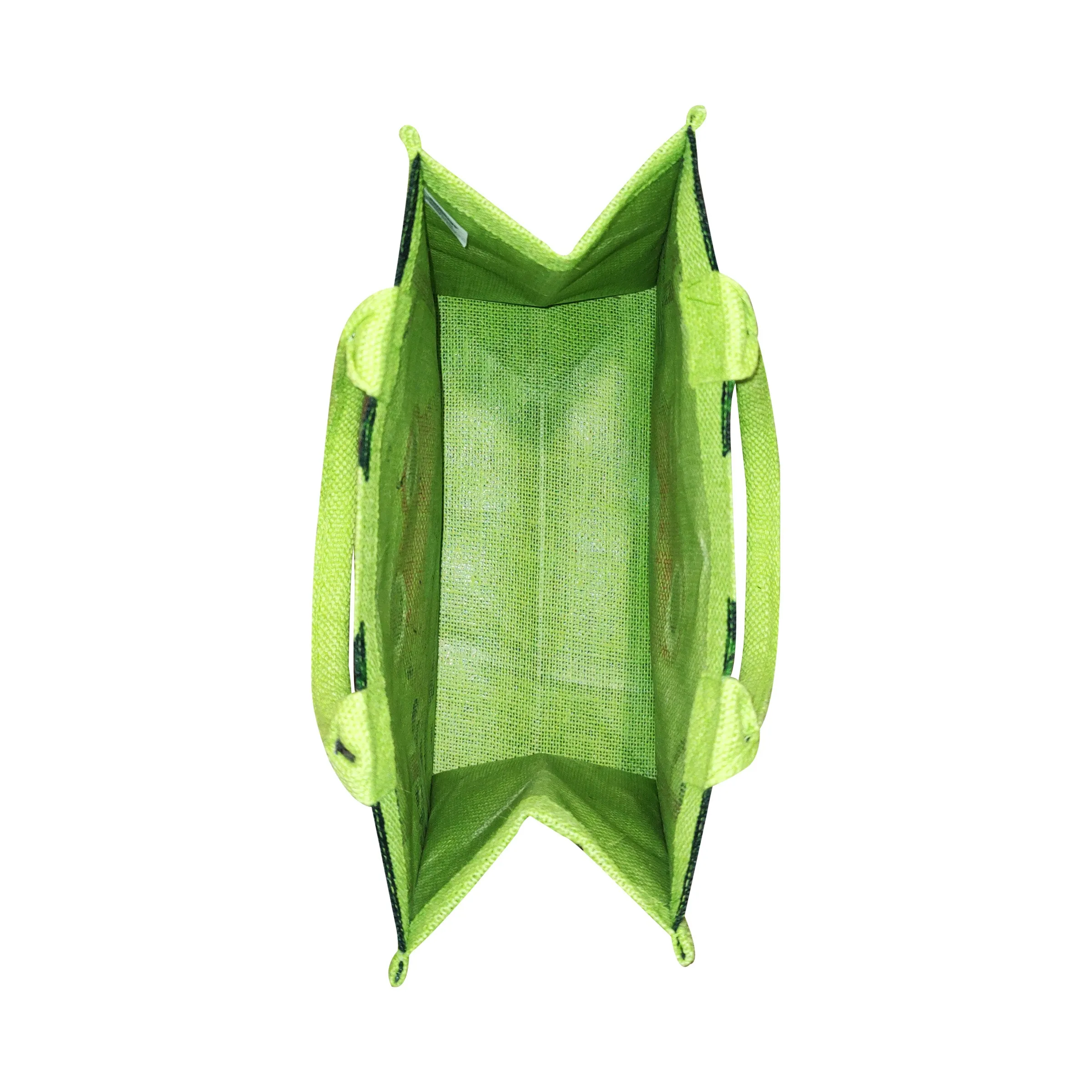 WHIMSICAL FROG PRINT JUTE BAG