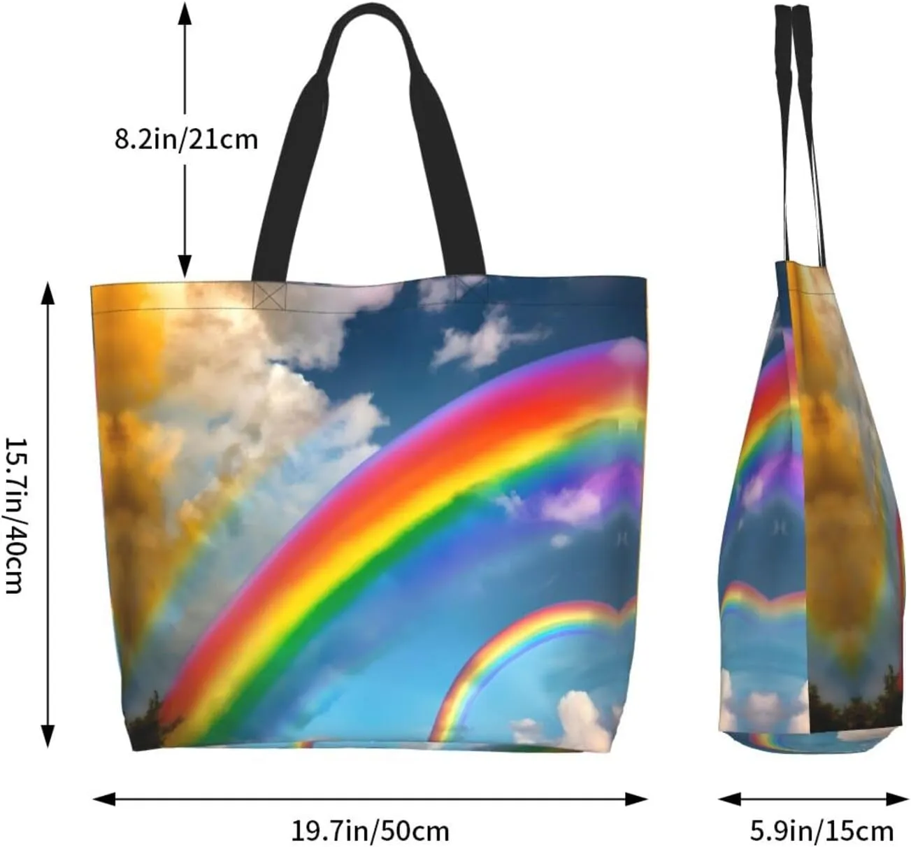 White Blue Daisy Women Tote Bag,Casual Tote'S Handbag Big Capacity Shoulder Bag Crossbody Bag