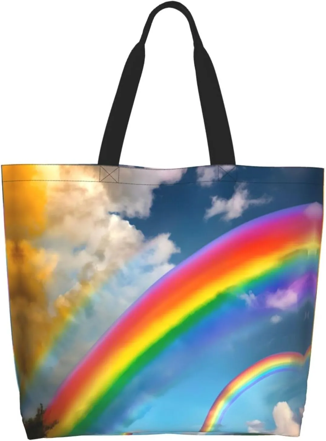 White Blue Daisy Women Tote Bag,Casual Tote'S Handbag Big Capacity Shoulder Bag Crossbody Bag