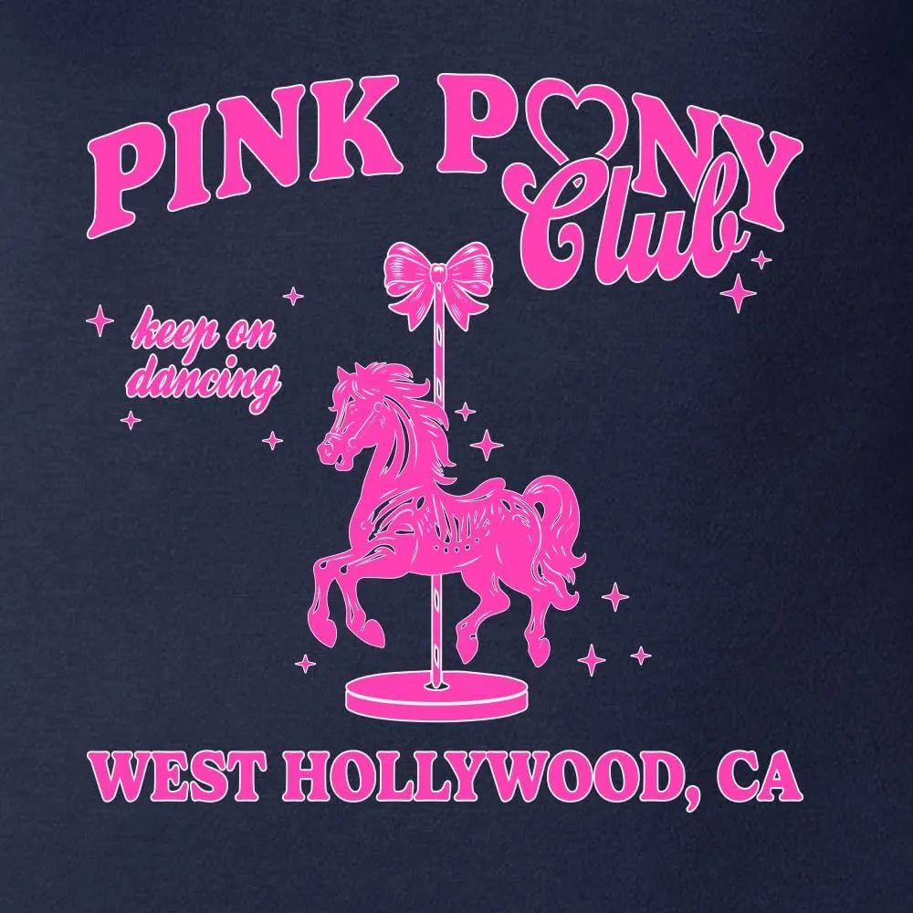 Wild Bobby Pink Pony Club West Hollywood California Logo | Fan Lyrics Music Concert Merch Womens Slim Fit Junior Tee