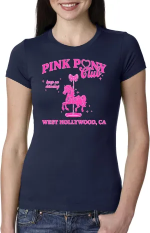 Wild Bobby Pink Pony Club West Hollywood California Logo | Fan Lyrics Music Concert Merch Womens Slim Fit Junior Tee