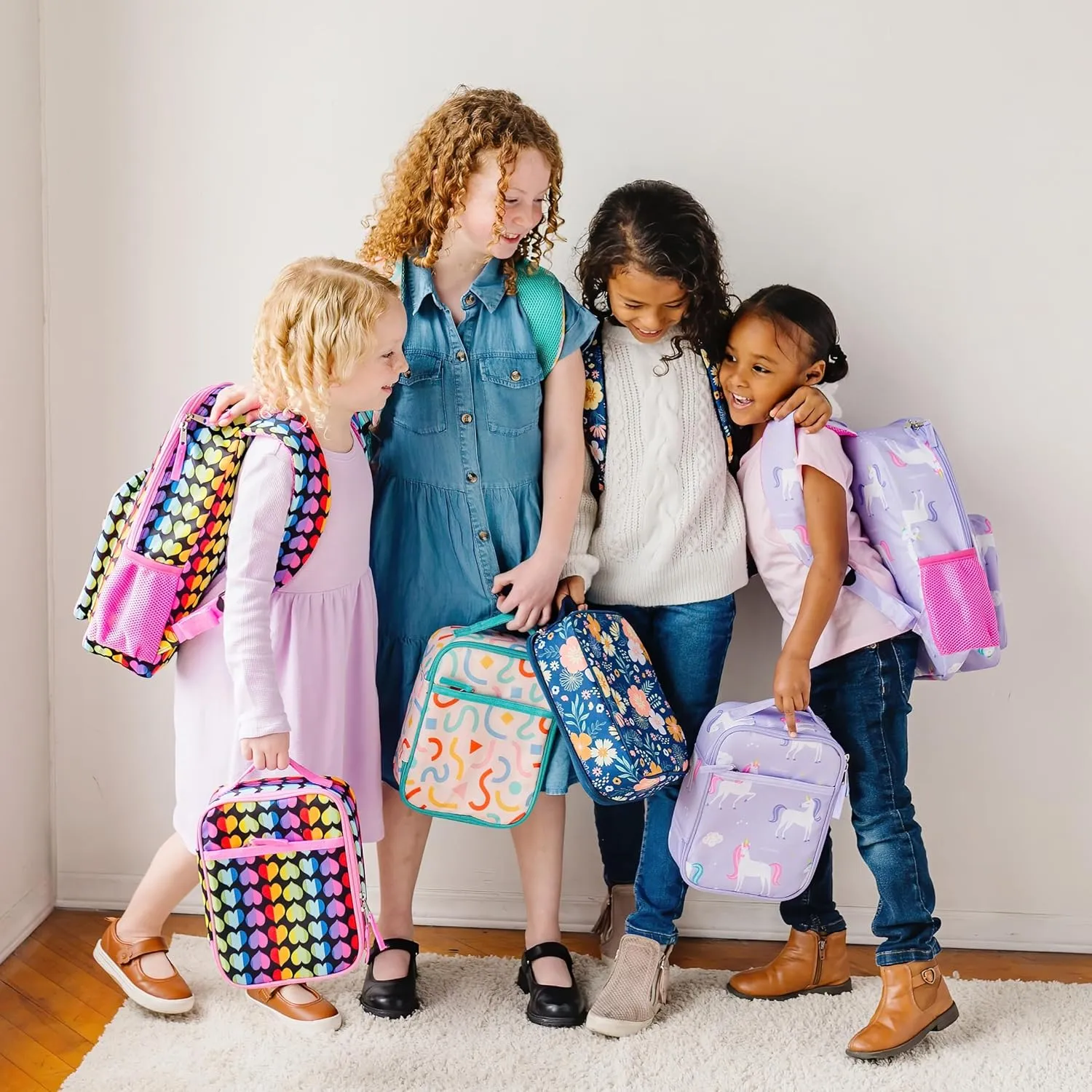 Wildkin ECO rPET Kids Backpack – Recycled, Padded, Adjustable for School & Travel – Rainbow Hearts
