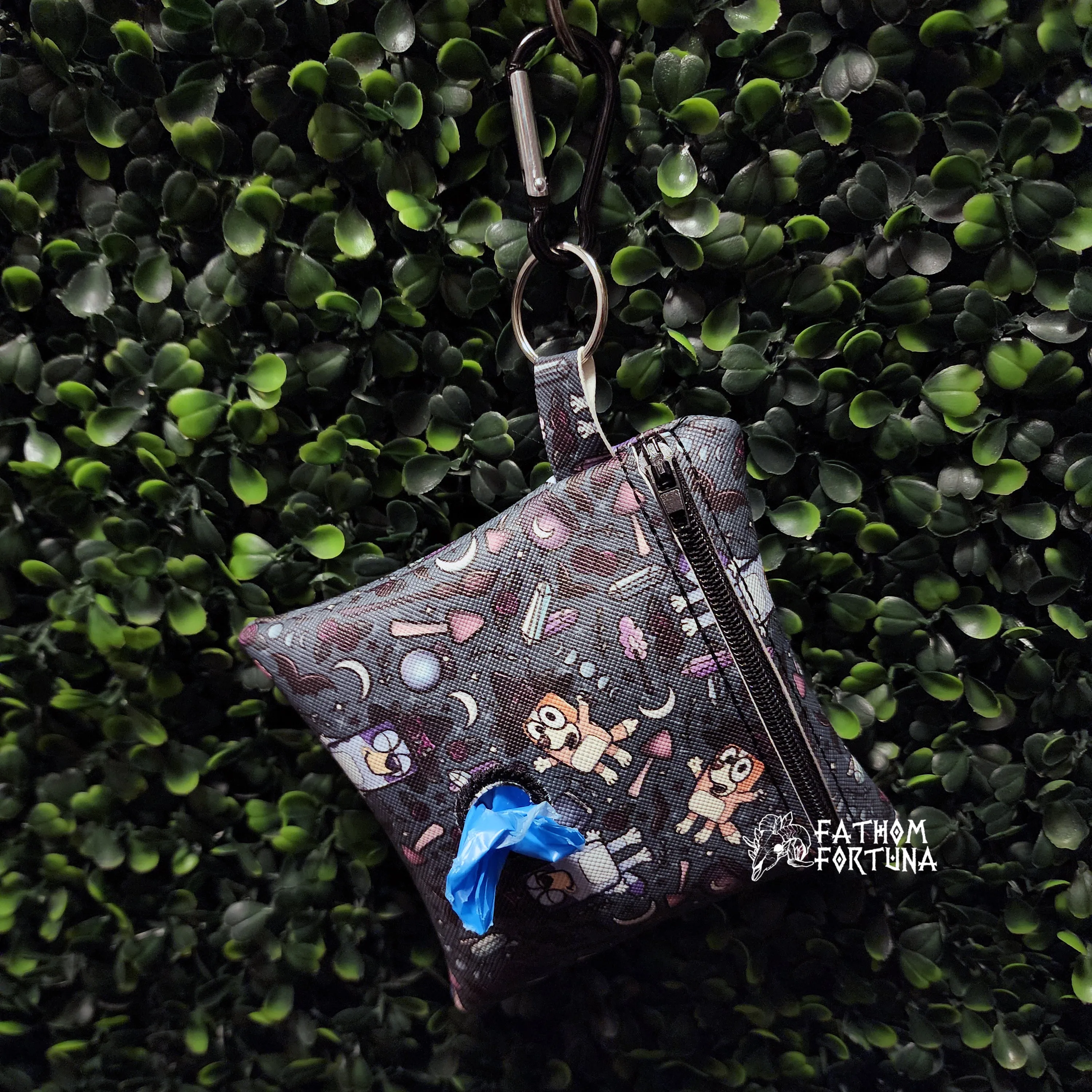 Witchy Pup Sisters Dog Poo Bag Keychain