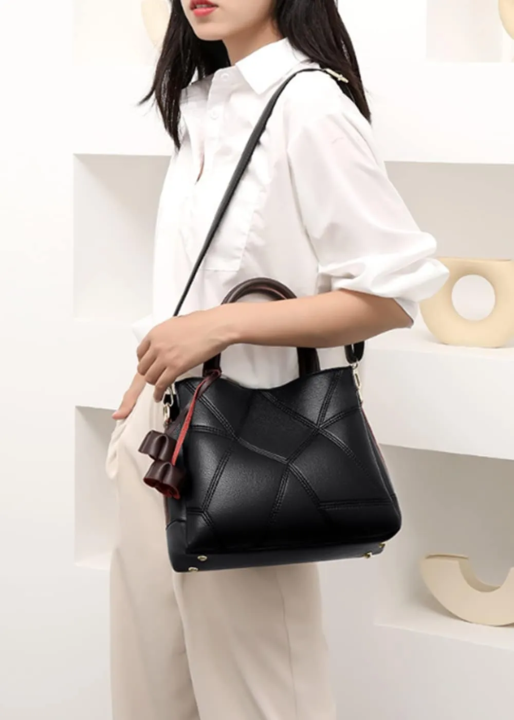 Women Petal-shaped Tassel Shoulder Crossbody Bags Fashion Top-handle Bag