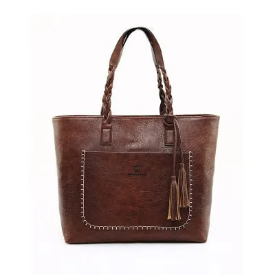 Women Tassel Handbag Luxury Oil Bolsa Feminina Designer Knitting Shoulder Bag