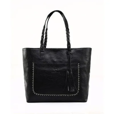 Women Tassel Handbag Luxury Oil Bolsa Feminina Designer Knitting Shoulder Bag