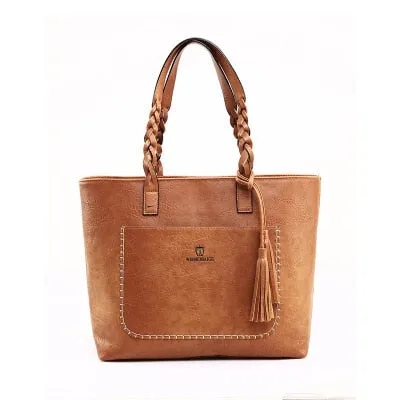 Women Tassel Handbag Luxury Oil Bolsa Feminina Designer Knitting Shoulder Bag