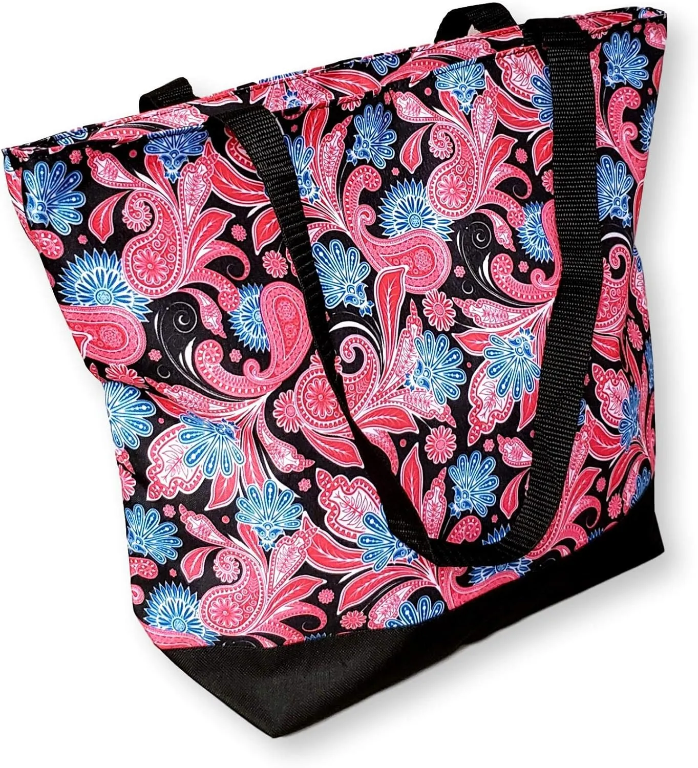 Women Teen Fashion Print Lined Top Zipper Tote Bag Handbag with Solid Top - Can be Personalized