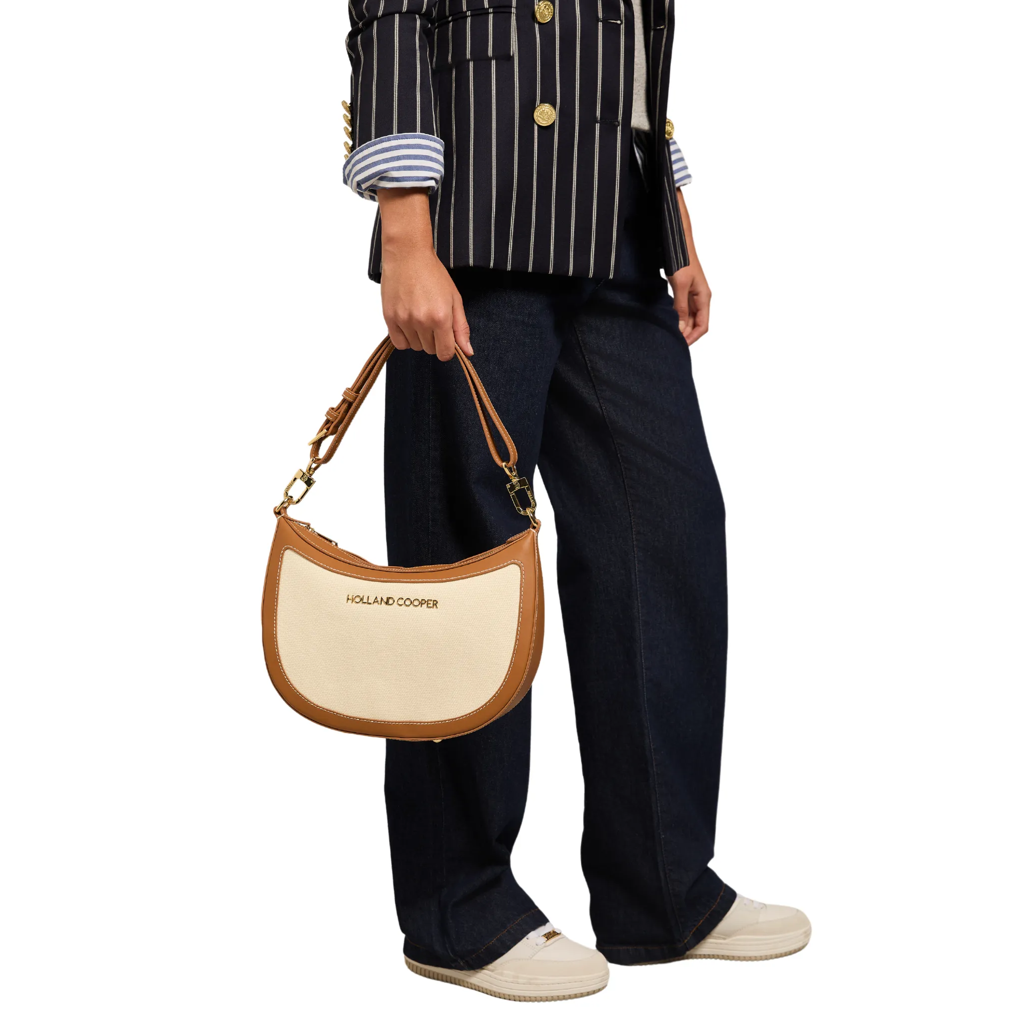 Womens Holland Cooper Tan Canvas City Shoulder Bag