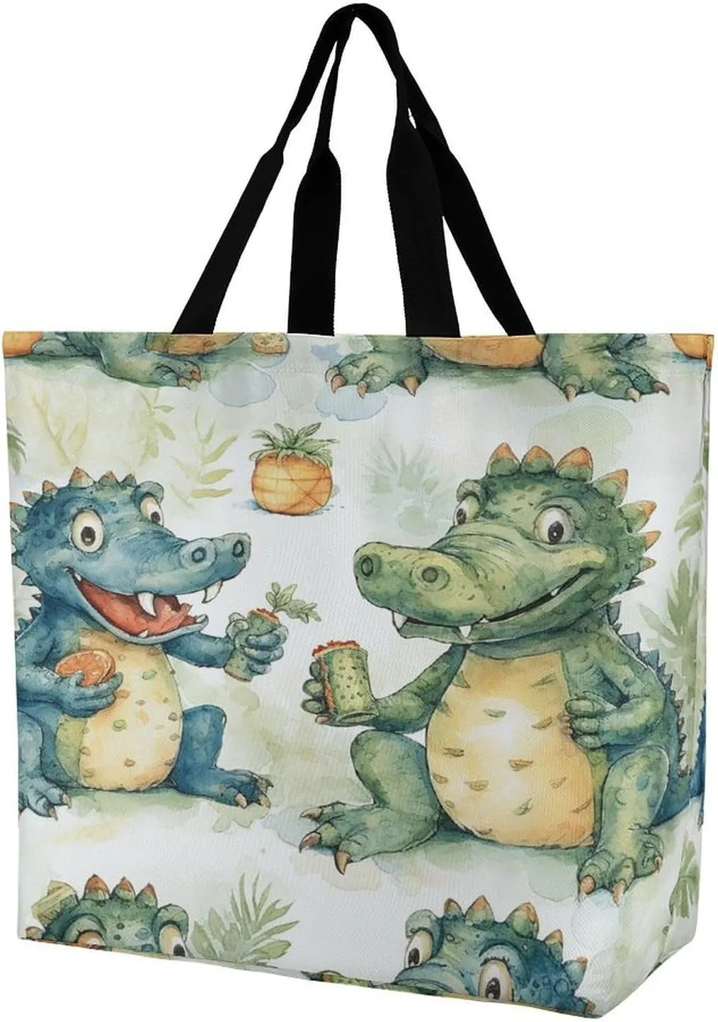 Women's Large-capacity Shoulder Shopping Bag Reusable Foldable Shopping Bags Crocodile Friends Beach Bag