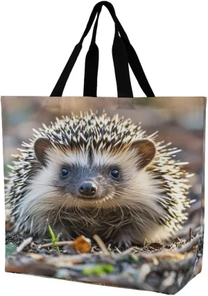 Women's Large-capacity Shoulder Shopping Bag Reusable Foldable Shopping Bags Hedgehog Beach Bag