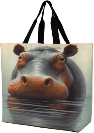 Women's Large-capacity Shoulder Shopping Bag Reusable Foldable Shopping Bags Hippo Beach Bag
