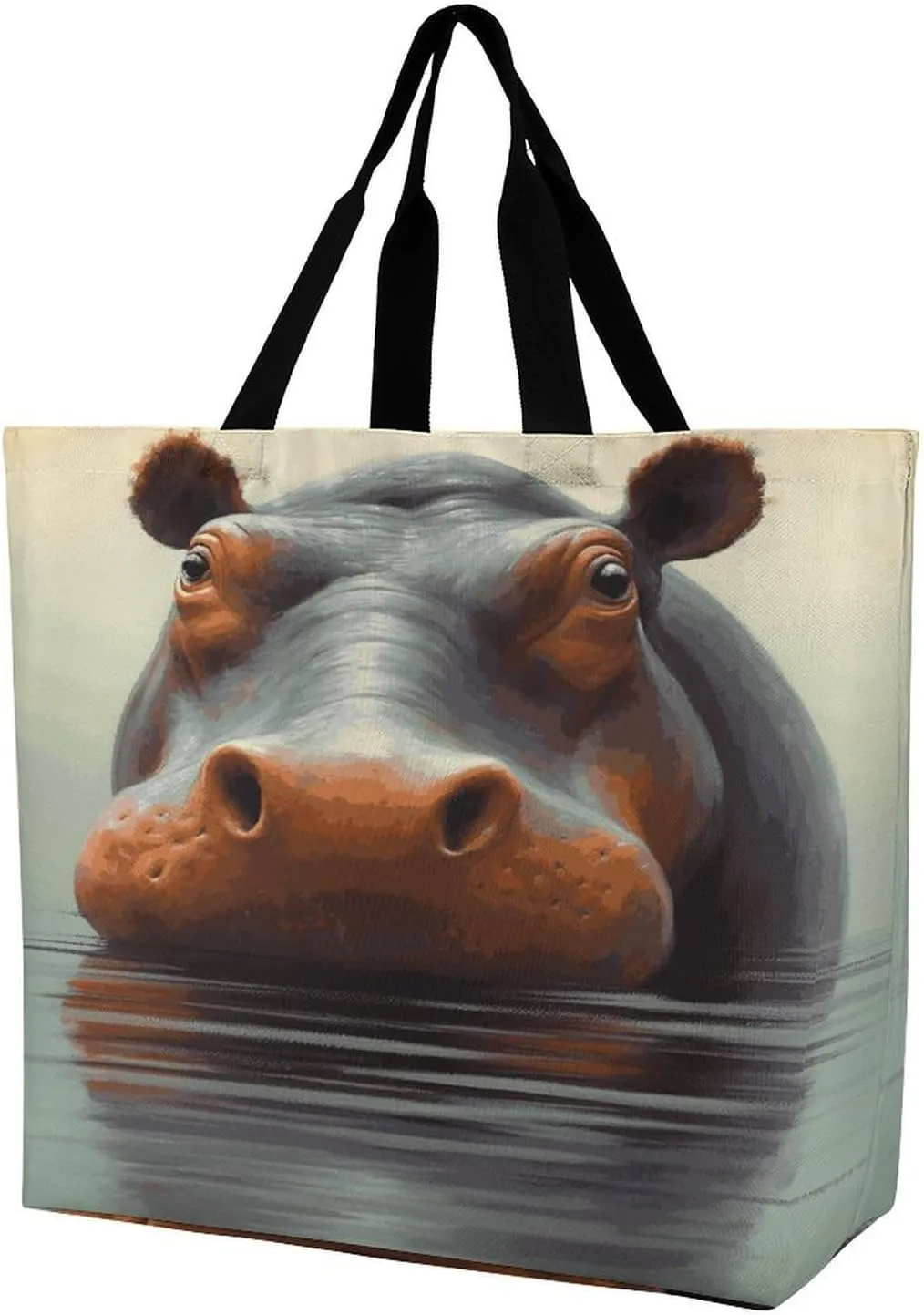 Women's Large-capacity Shoulder Shopping Bag Reusable Foldable Shopping Bags Hippo Beach Bag