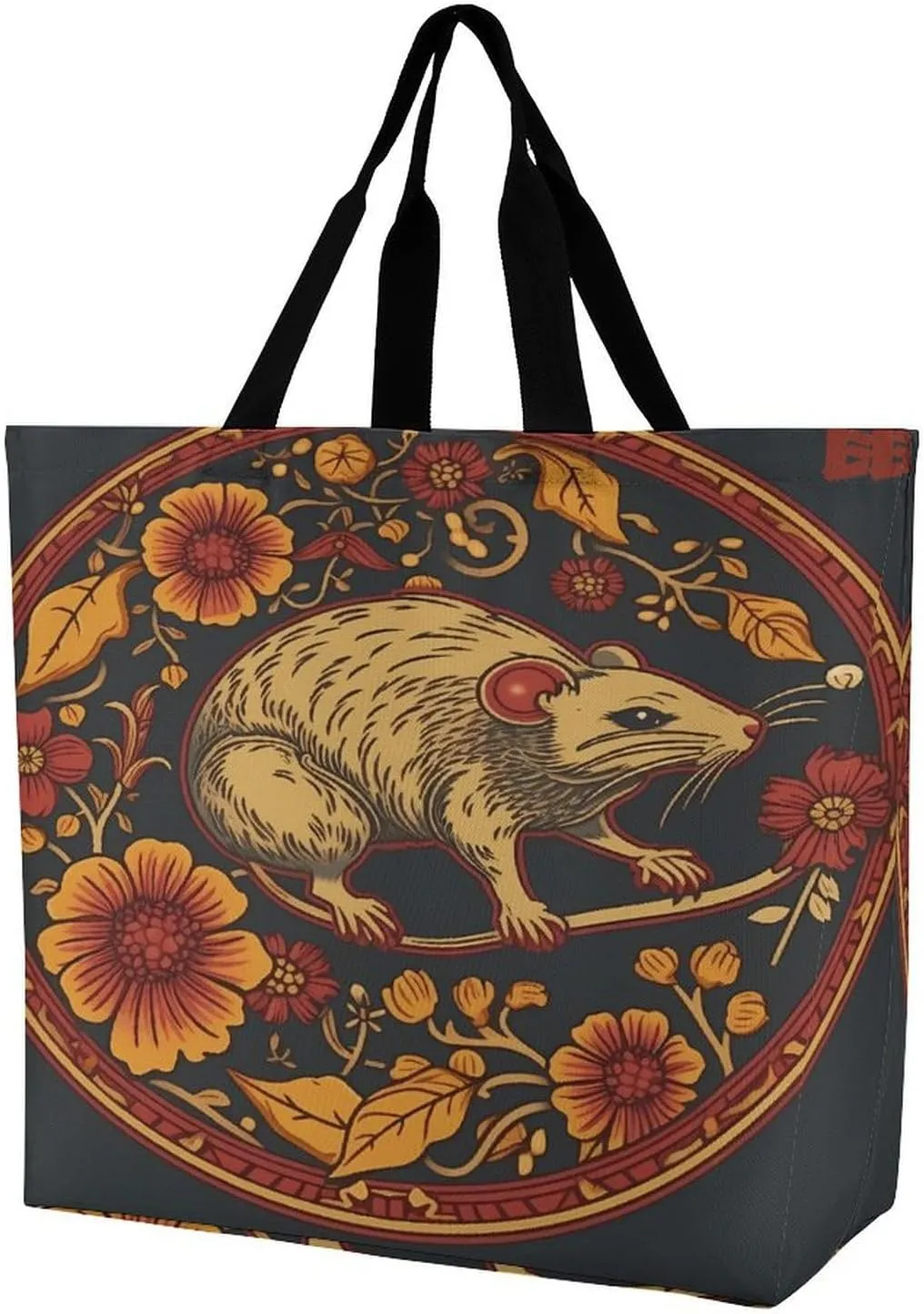 Women's Large-capacity Shoulder Shopping Bag Reusable Foldable Shopping Bags New Year Sign with Beach Bag