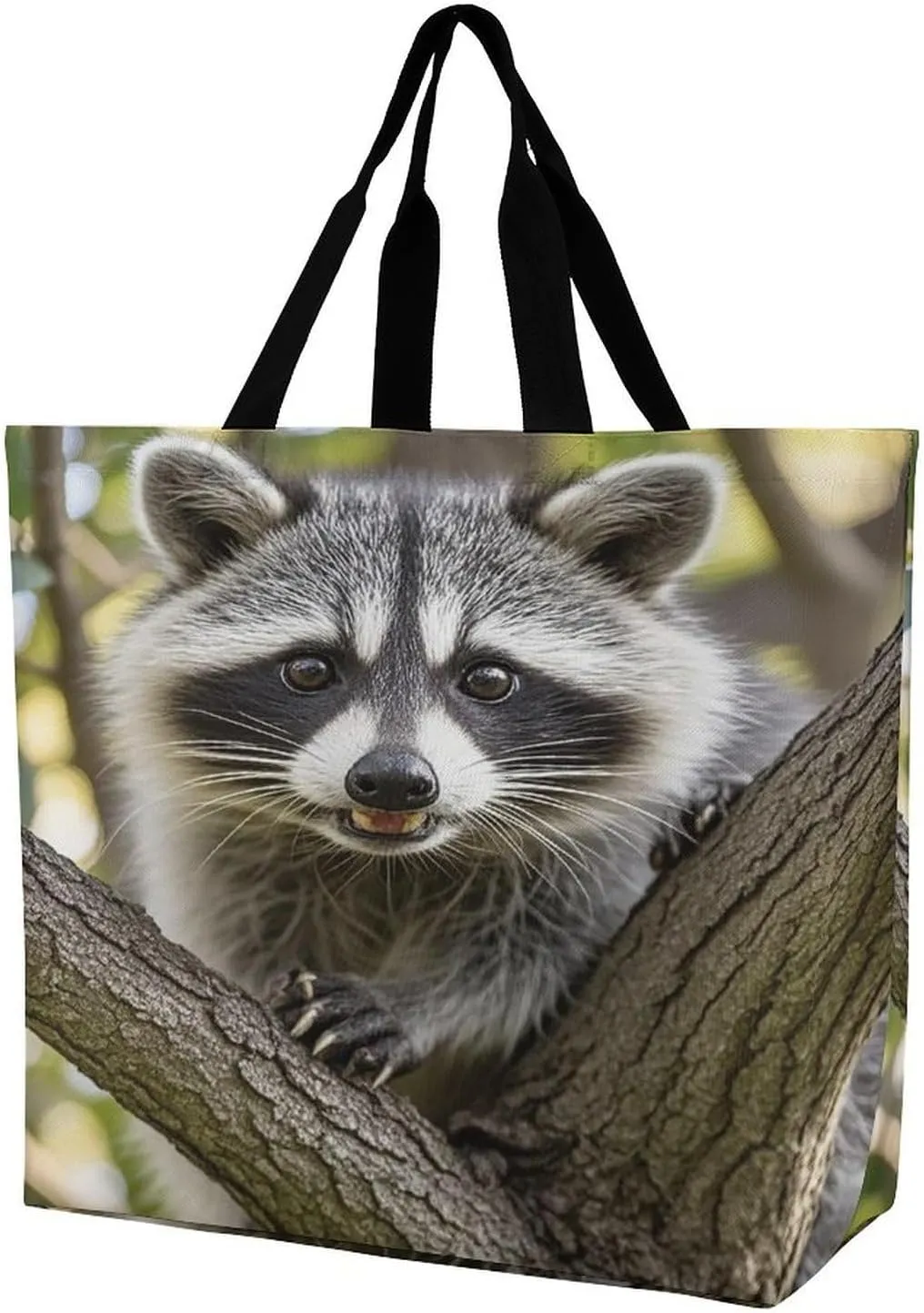 Women's Large-capacity Shoulder Shopping Bag Reusable Foldable Shopping Bags Raccoon Beach Bag