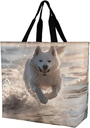 Women's Large-capacity Shoulder Shopping Bag Reusable Foldable Shopping Bags Running on The Beach Beach Bag