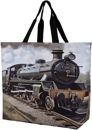 Women's Large-capacity Shoulder Shopping Bag Reusable Foldable Shopping Bags Steam Locomotive Train Beach Bag