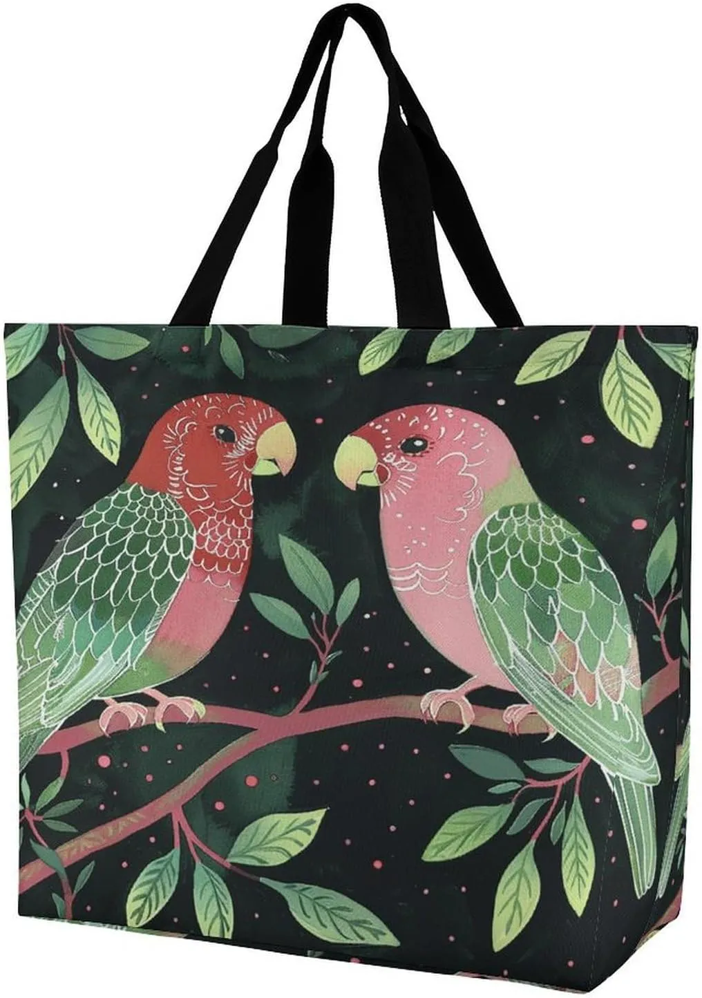 Women's Large-capacity Shoulder Shopping Bag Reusable Foldable Shopping Bags Two Birds on The Branch Beach Bag
